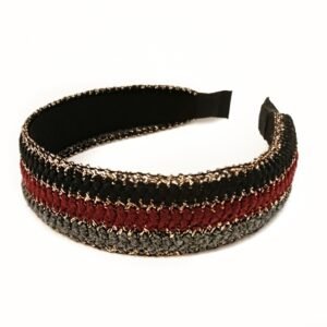 Hårbøyle flat strikk med gulltråder