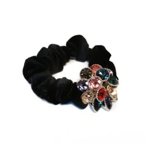 Hårstrikk sort exclusive med stener