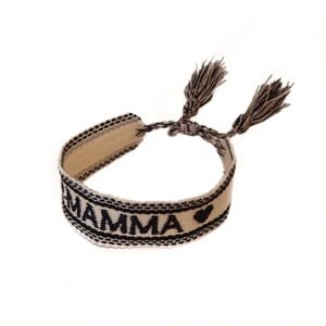 Knyte armbånd med dusker Mamma