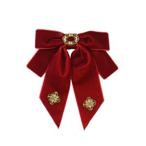 Brosje fløyelssløyfe med stener