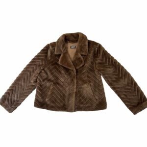 Alexandra fuskepels jakke brun skåret