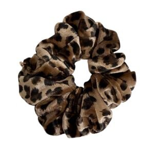 Hårstrikk scrunchies leopard velur